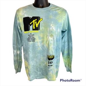 Mens MTV Music Television Tye Dye Long Sleeve Tshirt Size Small - NWT